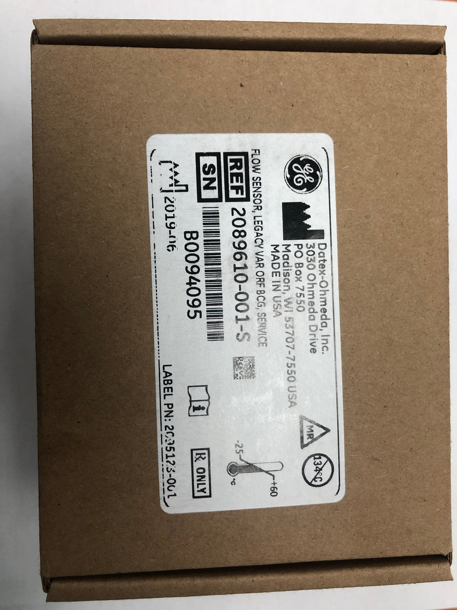 GE DatexOhmeda Flow Sensor, Legacy VAR ORF BCG, REF 2089610001S