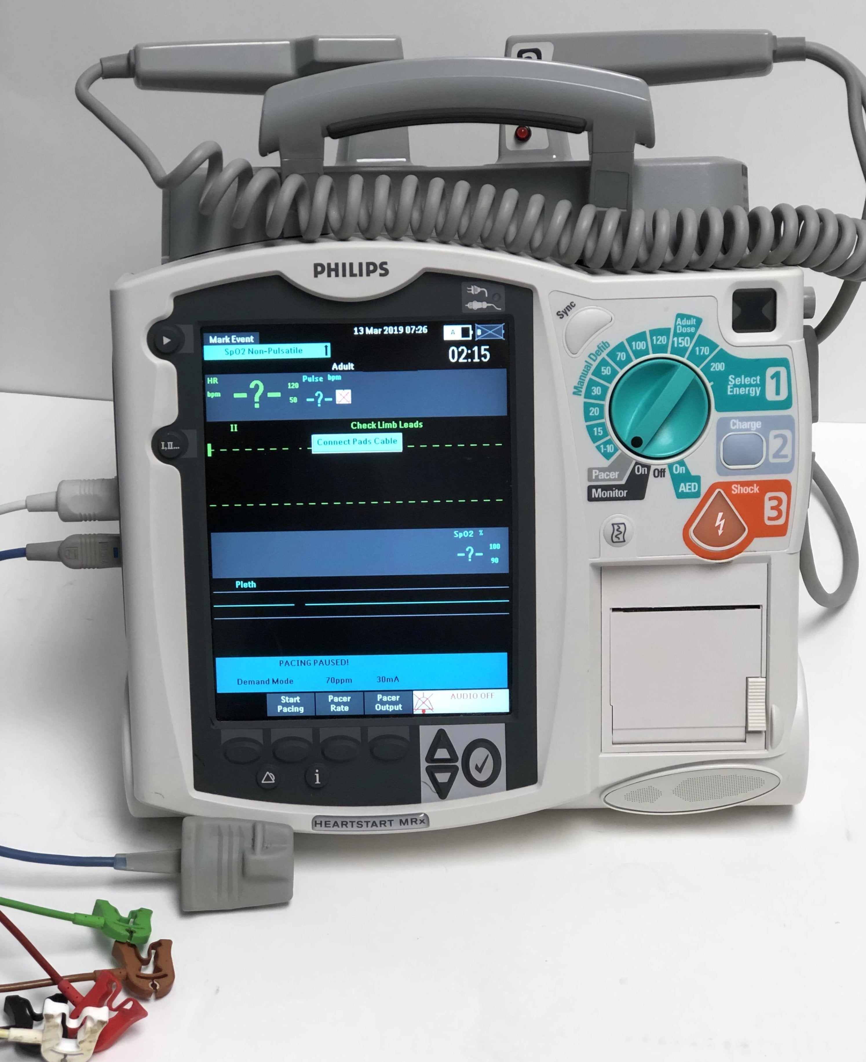Philips Heartstart MrX Defibrillator 3 lead Analyze